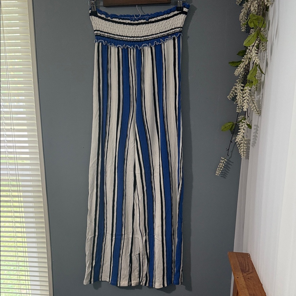 Striped Blue and White Women's Pants